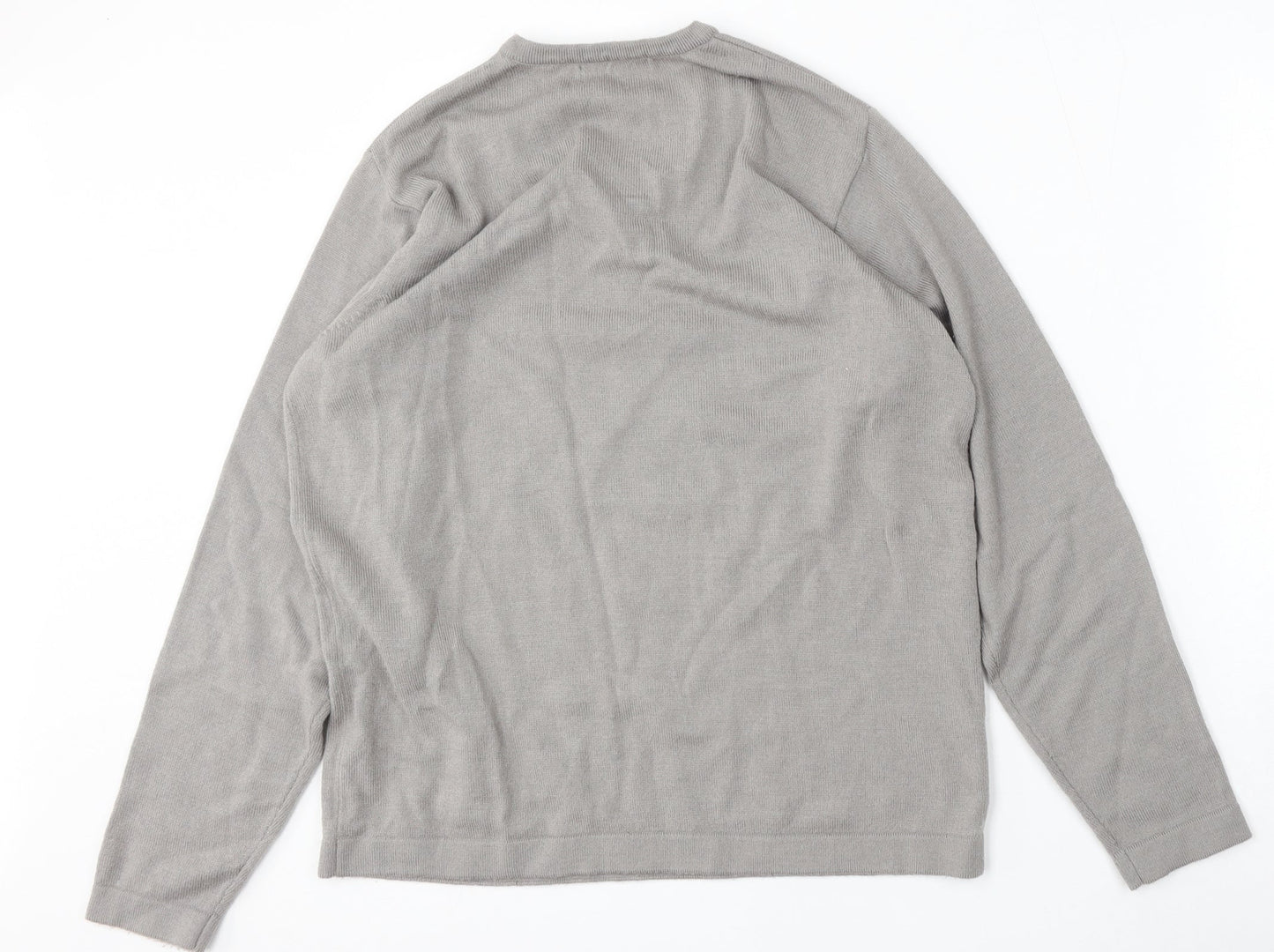 St Michael Womens Grey V-Neck  Acrylic Pullover Jumper Size S