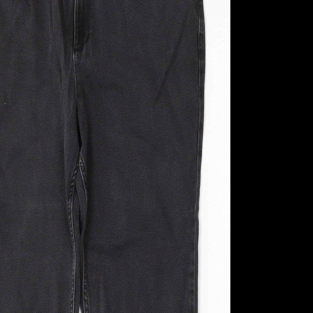 Preworn Womens Grey  Polyester Straight Jeans Size 38 L26 in Regular Button