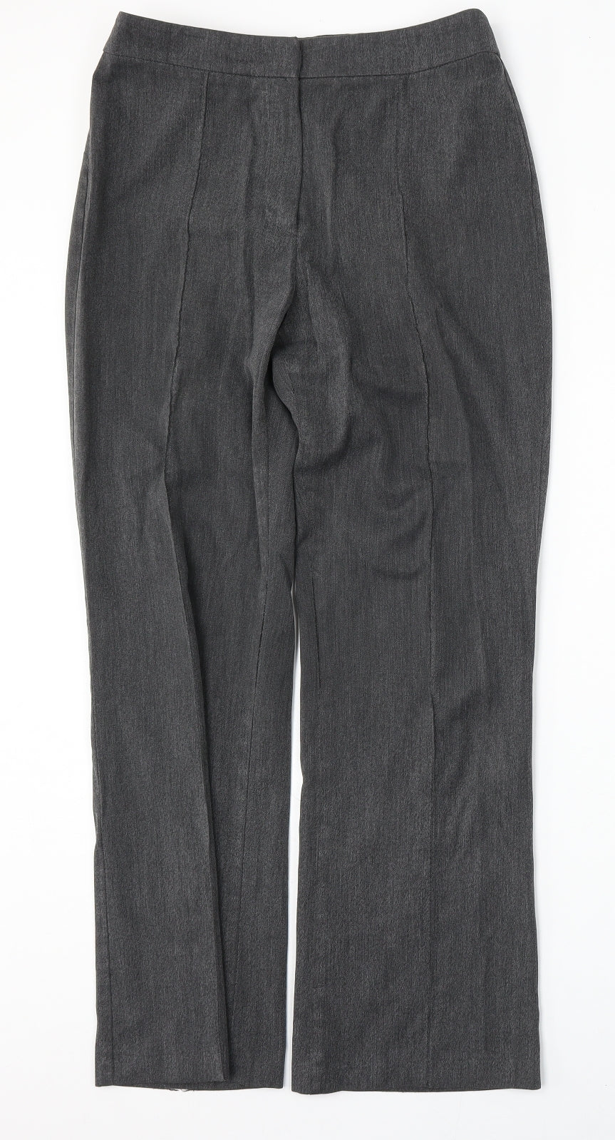 Marks and Spencer Womens Grey  Polyester Trousers  Size 12 L28 in Regular