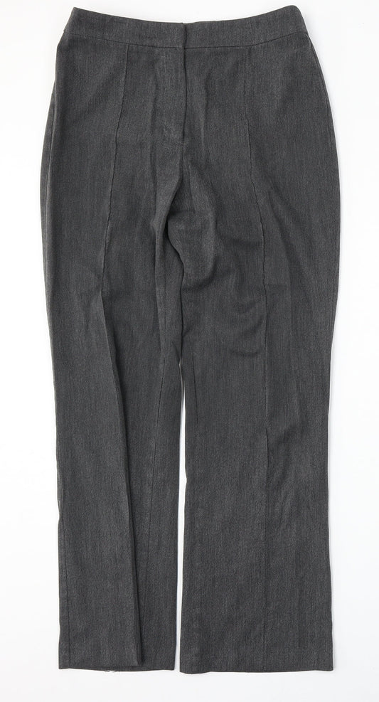 Marks and Spencer Womens Grey  Polyester Trousers  Size 12 L28 in Regular