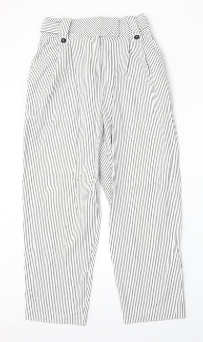 Topshop Womens Multicoloured Striped Viscose Trousers  Size 6 L25 in Regular