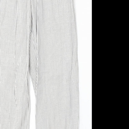 Topshop Womens Multicoloured Striped Viscose Trousers  Size 6 L25 in Regular