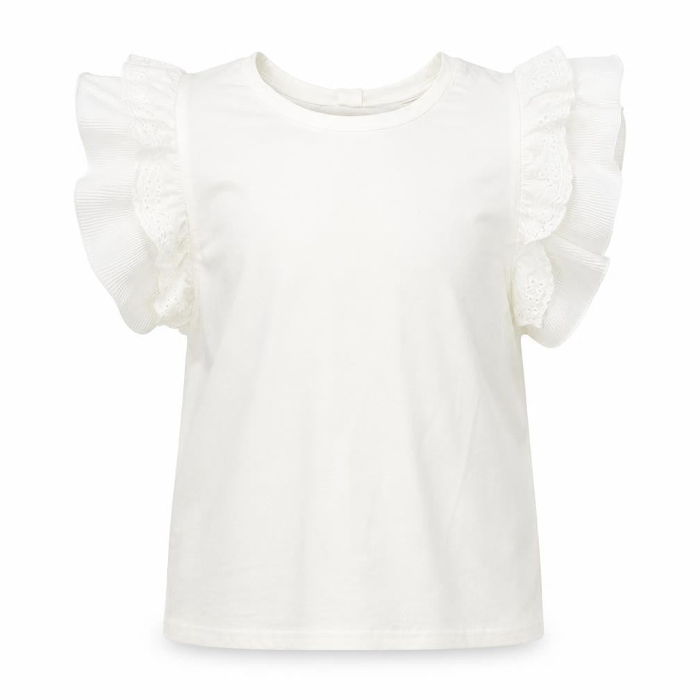 SheIn Girls White  Cotton Basic Blouse Size 14 Years Round Neck