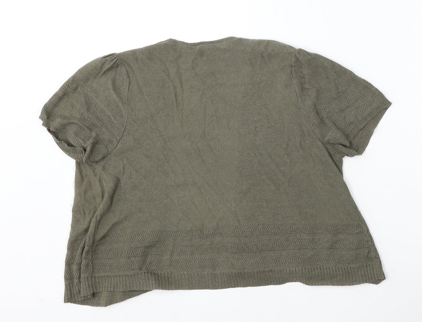 Marks and Spencer Womens Green V-Neck  Polyester Cardigan Jumper Size S