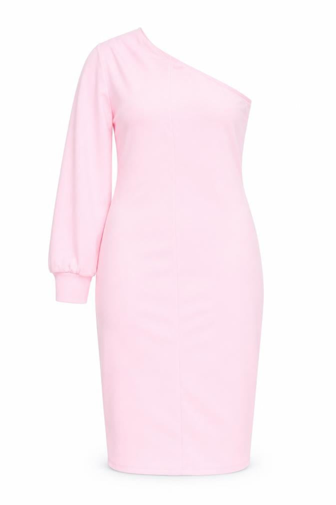 New Look Womens Pink  Polyester Bodycon  Size 12  V-Neck