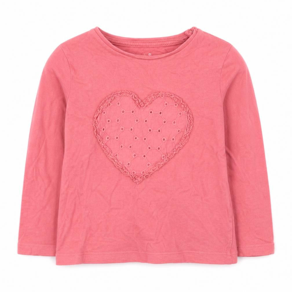 F&F Baby Pink  Cotton Basic T-Shirt Size 12-18 Months Round Neck  - heart