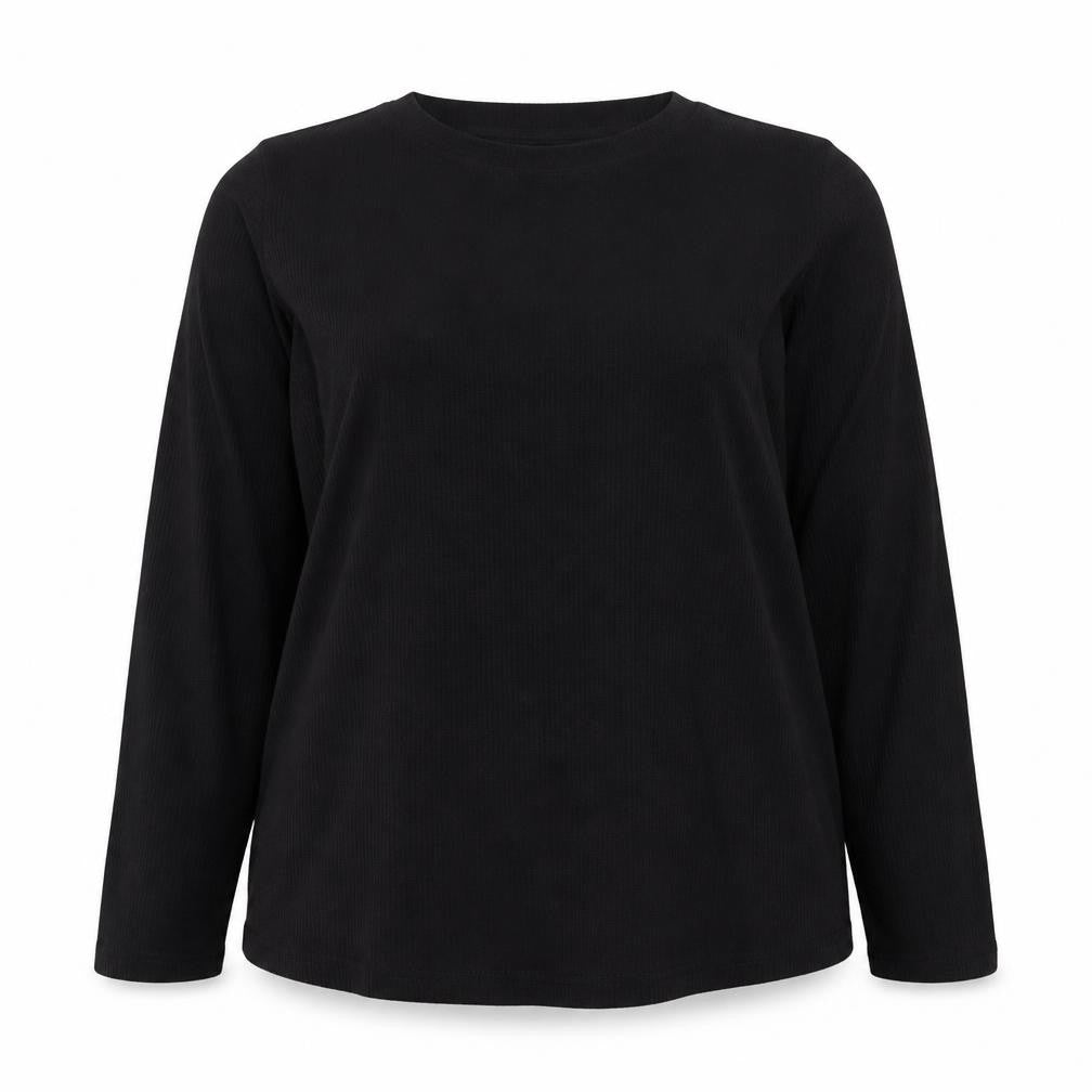 tesco Womens Black  Polyester Basic Blouse Size 14 Round Neck