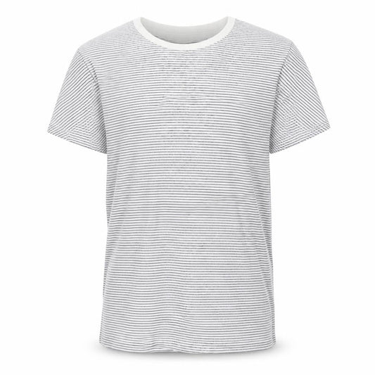 Matalan Girls White Striped 100% Cotton Basic T-Shirt Size 9 Years Round Neck Pullover