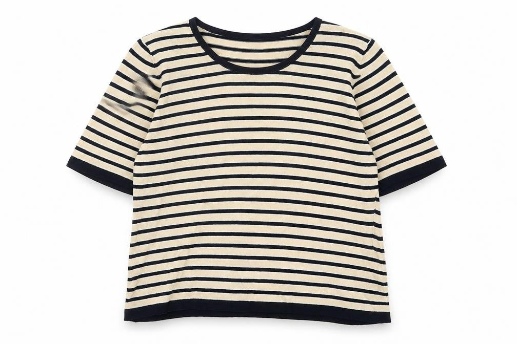 studio 121 Womens Beige Crew Neck Striped Cotton Pullover Jumper Size XL