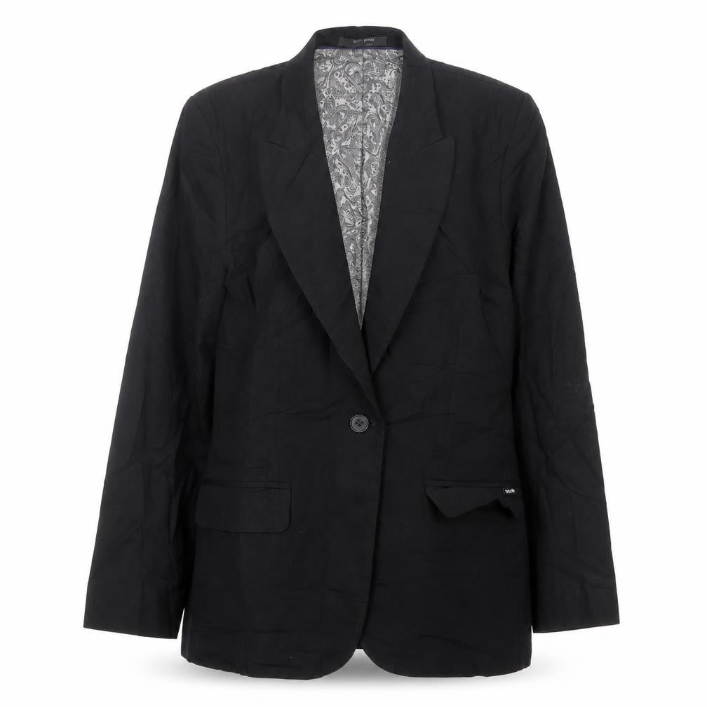 Simon Jersey Womens Black   Jacket Blazer Size 10  Button