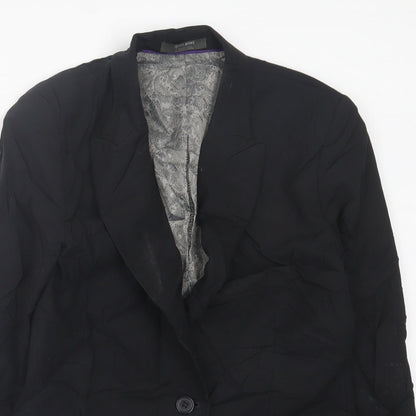 Simon Jersey Womens Black   Jacket Blazer Size 10  Button