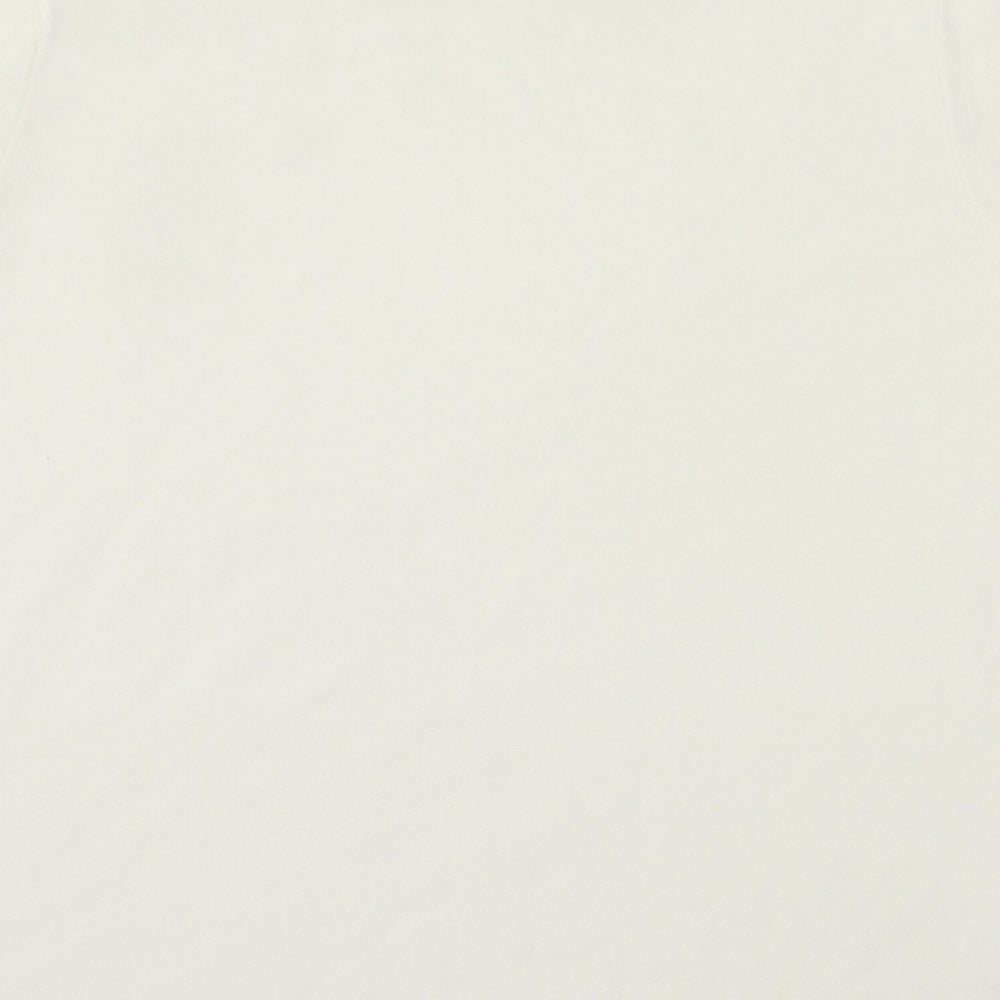 JDV Womens Ivory Crew Neck  Acrylic Pullover Jumper Size 12