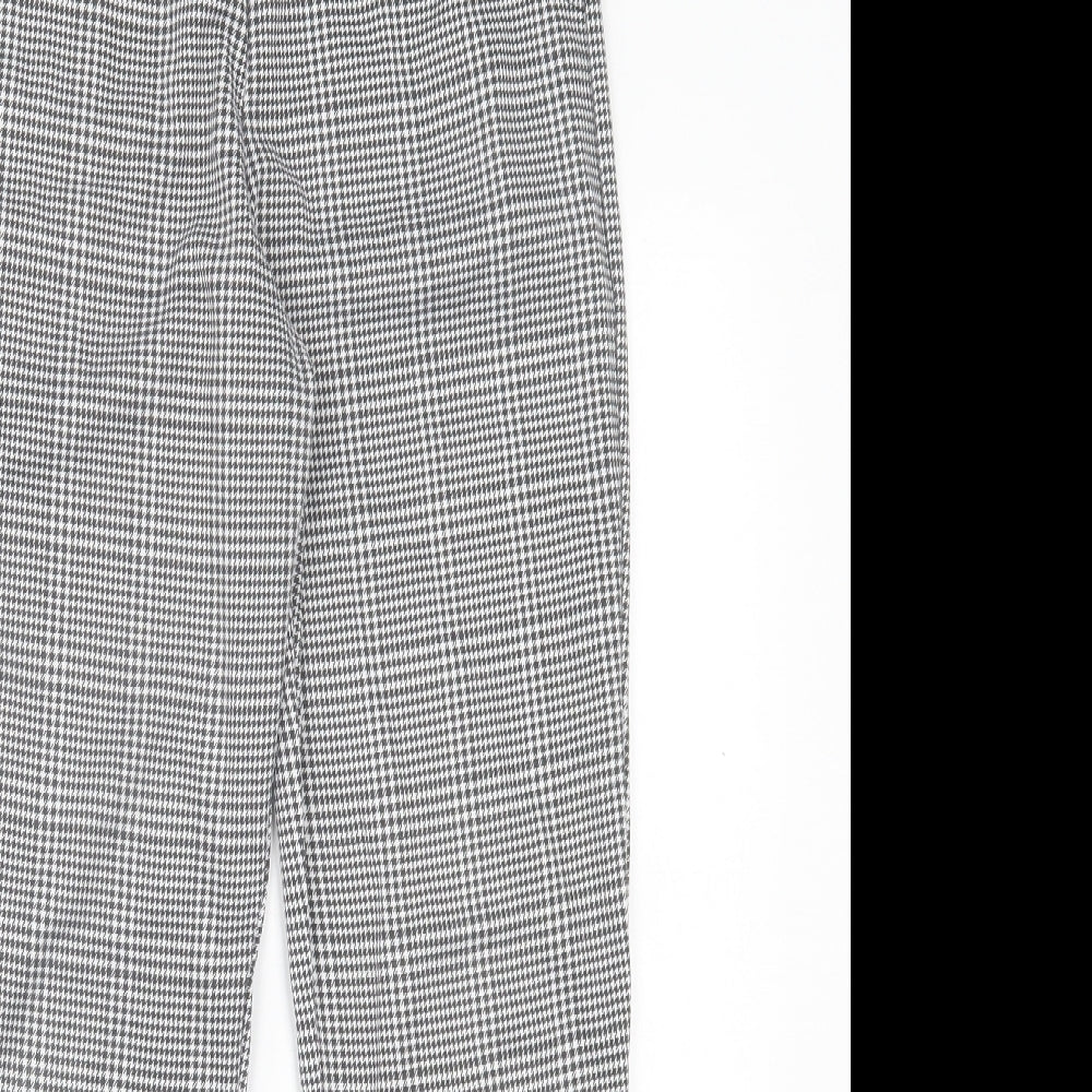 In the Style Womens Black Plaid Polyester Trousers  Size 10 L26 in Regular