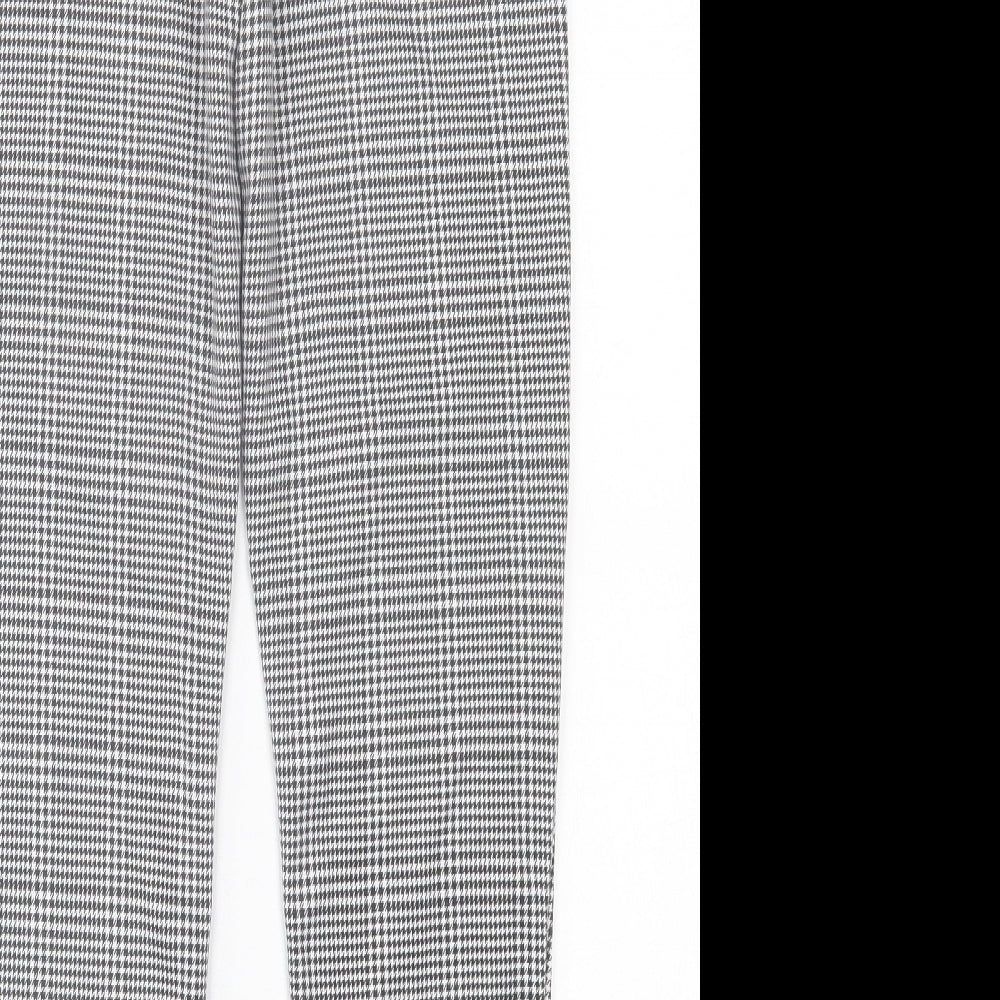 In the Style Womens Black Plaid Polyester Trousers  Size 10 L26 in Regular