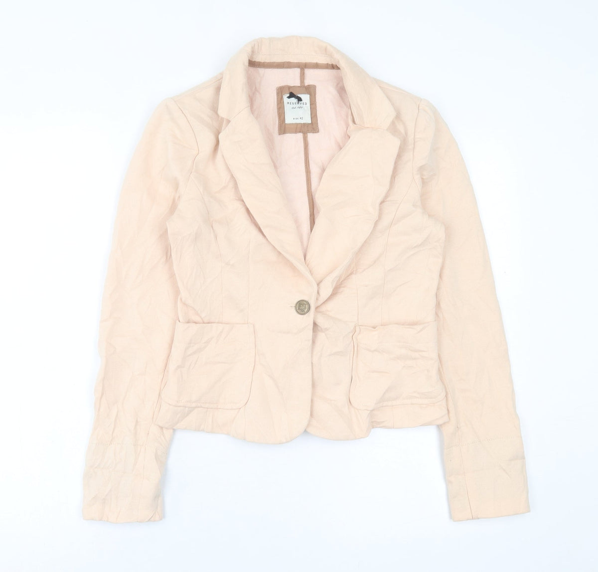 RESERVED Womens Beige   Jacket Blazer Size 14  Button