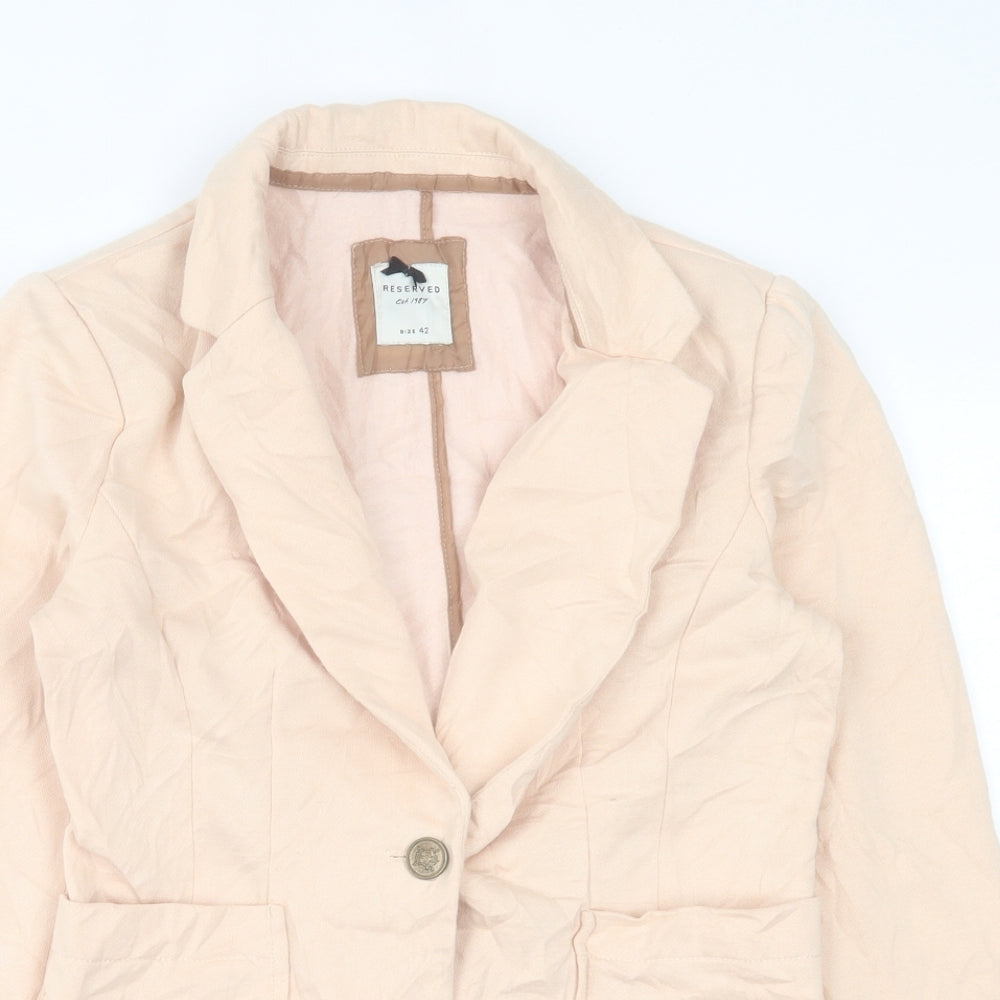 RESERVED Womens Beige   Jacket Blazer Size 14  Button