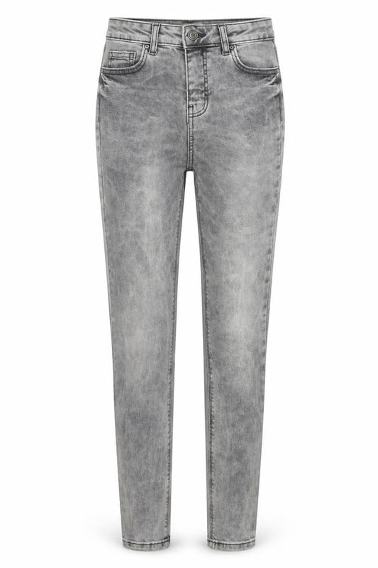 Denim & Co. Womens Grey  Cotton Skinny Jeans Size 8 L31 in Regular Button