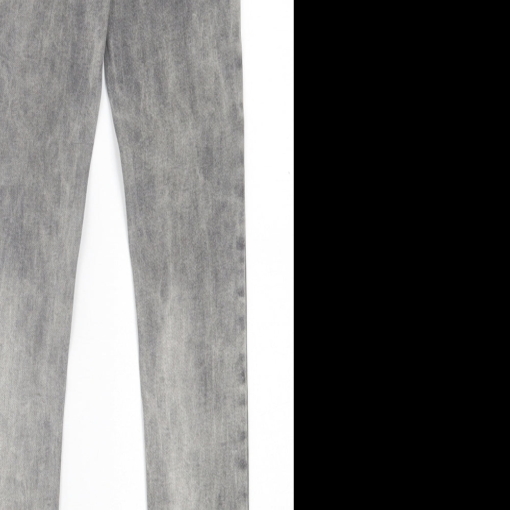 Denim & Co. Womens Grey  Cotton Skinny Jeans Size 8 L31 in Regular Button