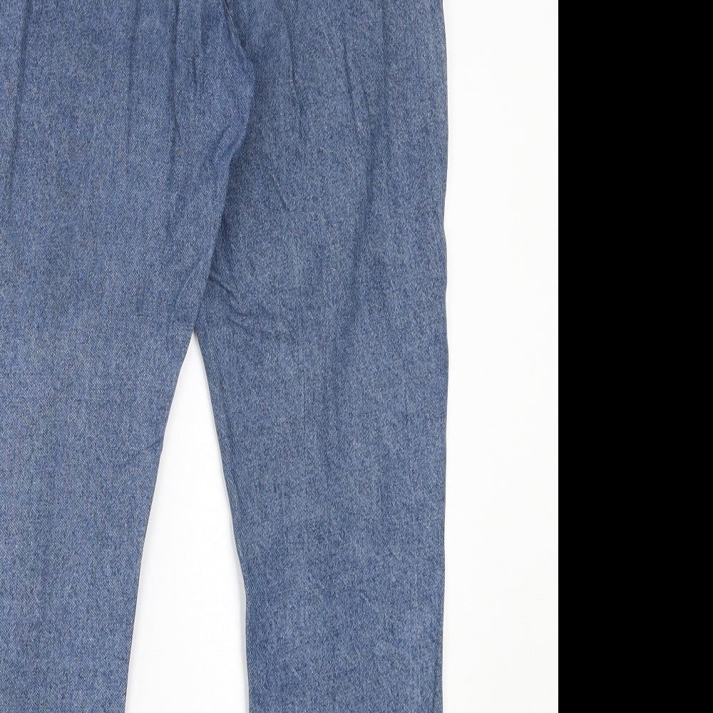 Denim & Co. Womens Blue  Cotton Straight Jeans Size 12 L27 in Regular Button