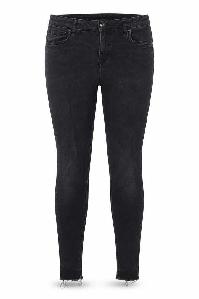 Denim & Co. Womens Black  Cotton Skinny Jeans Size 10 L27 in Regular Button