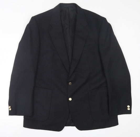 Marks and Spencer Mens Black  Wool Jacket Suit Jacket Size 42