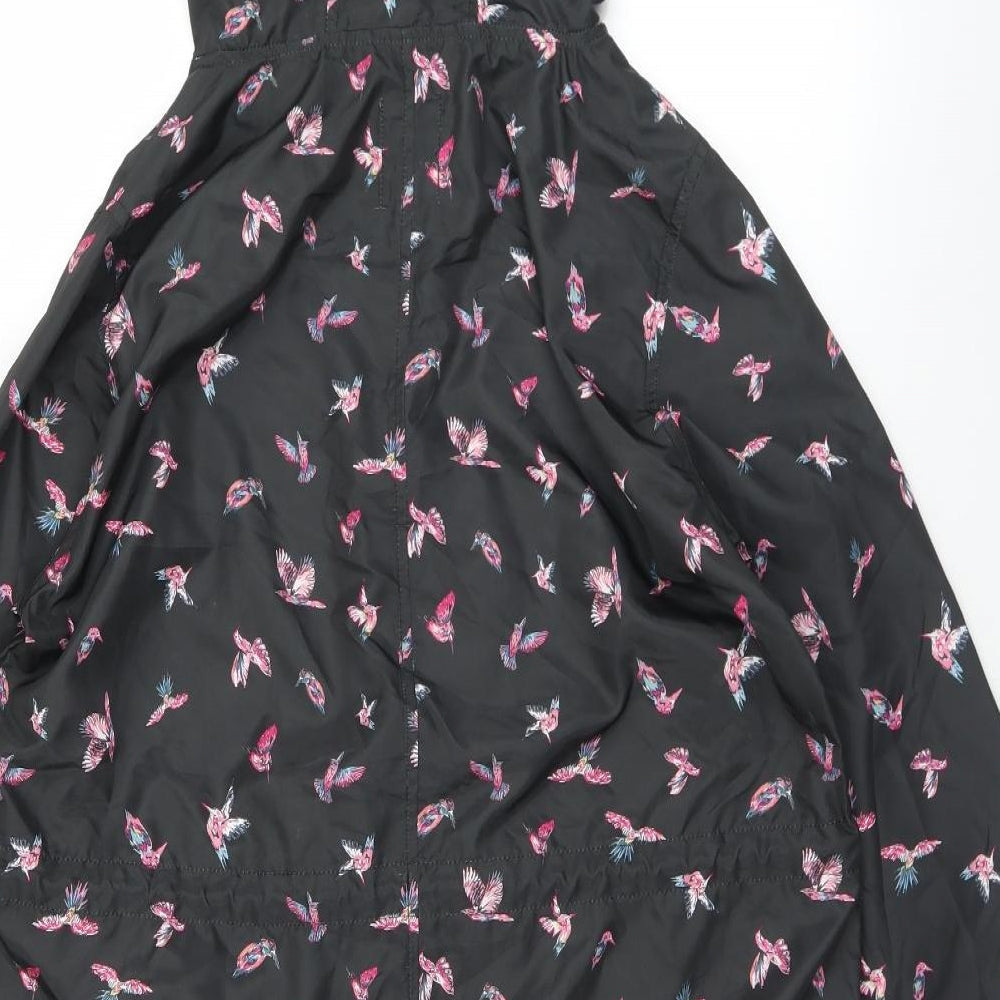 Primark Womens Black Geometric  Windbreaker Jacket Size 10  Zip - 10/12. Birds