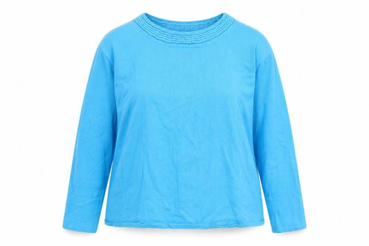 Bonmarché Womens Blue Round Neck Viscose Pullover Jumper Size L