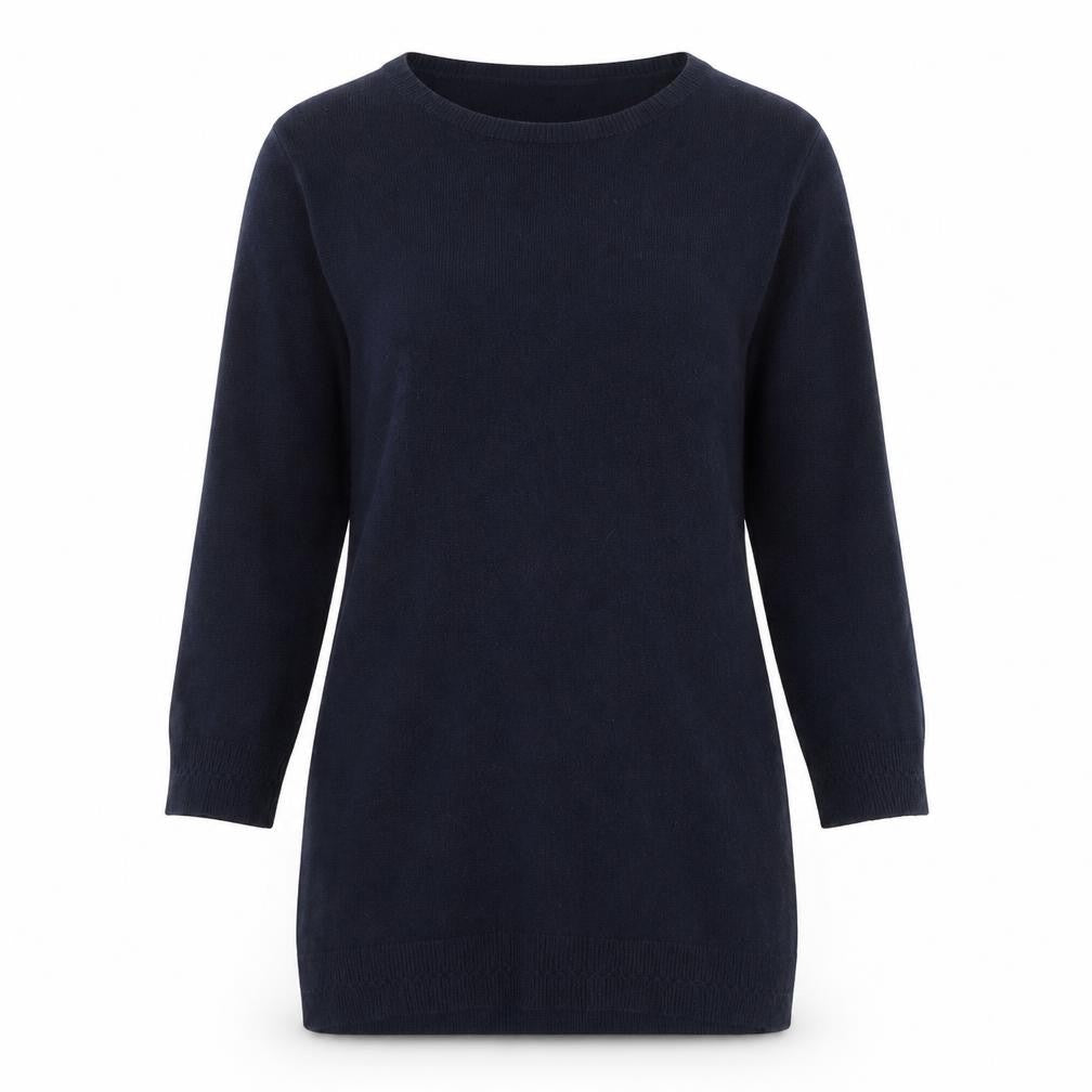 Lakeland Womens Blue Round Neck  Acrylic Pullover Jumper Size L