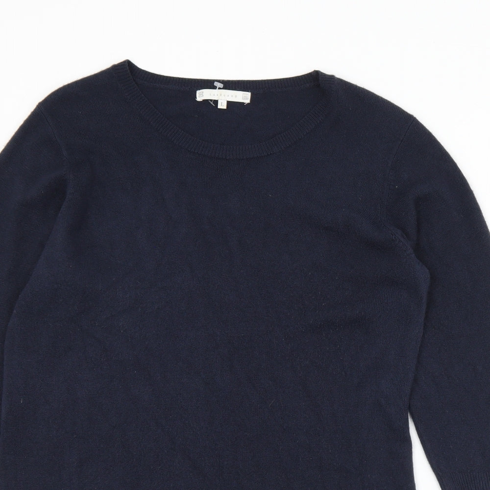 Lakeland Womens Blue Round Neck  Acrylic Pullover Jumper Size L