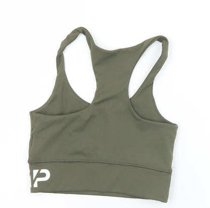 Myprotein Womens Green  Polyester Cropped Tank Size S Round Neck