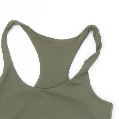 Myprotein Womens Green  Polyester Cropped Tank Size S Round Neck