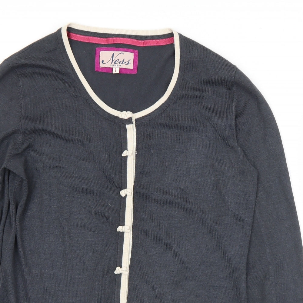 Ness Womens Grey Scoop Neck  Viscose Cape Jumper Size L