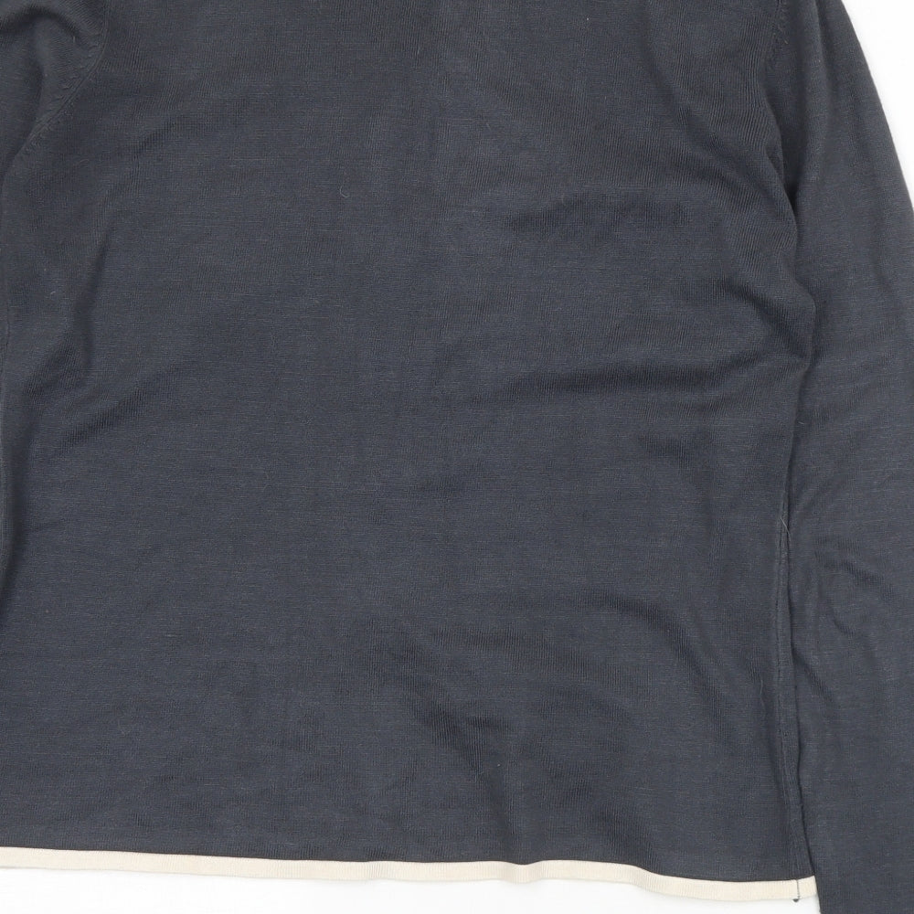 Ness Womens Grey Scoop Neck  Viscose Cape Jumper Size L