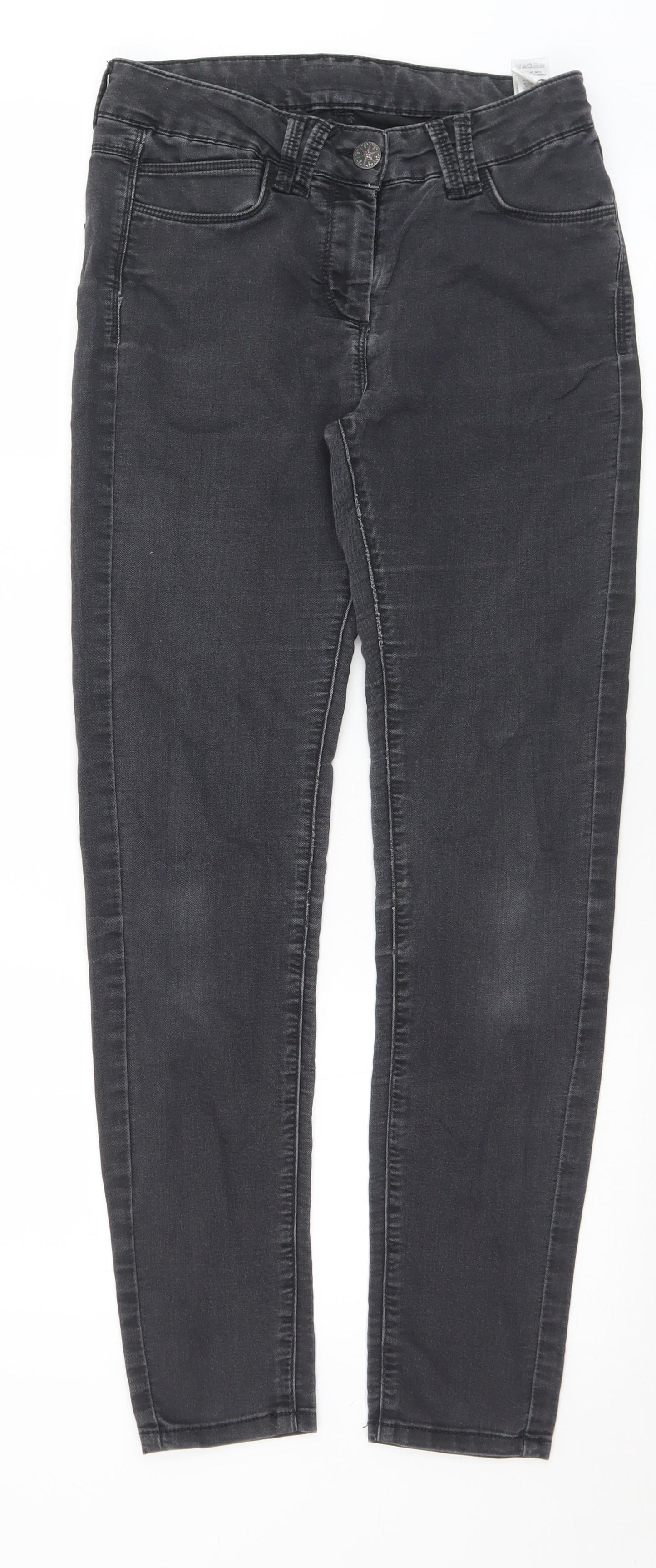 Marks and Spencer Womens Black  Cotton Skinny Jeans Size 8 L29 in Slim Button