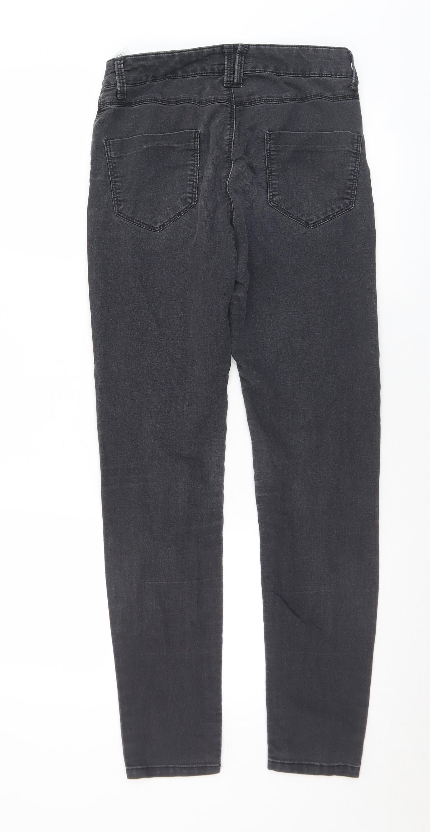 Marks and Spencer Womens Black  Cotton Skinny Jeans Size 8 L29 in Slim Button