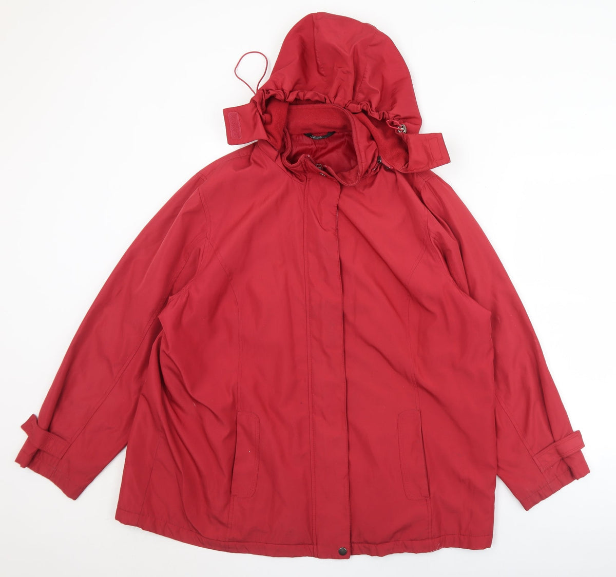Bonmarché Womens Red Overcoat Coat Size L Zip