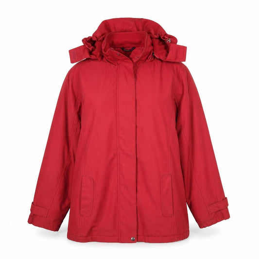 Bonmarché Womens Red Overcoat Coat Size L Zip
