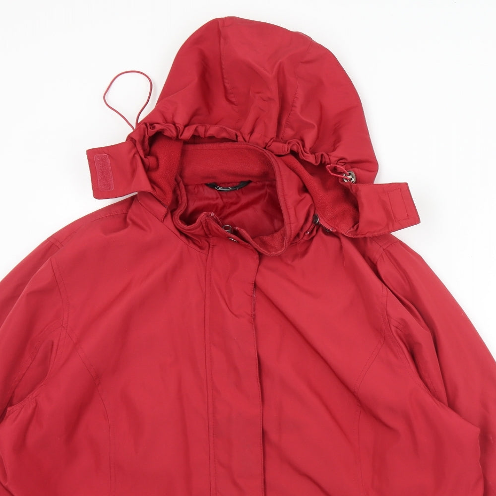 Bonmarché Womens Red Overcoat Coat Size L Zip