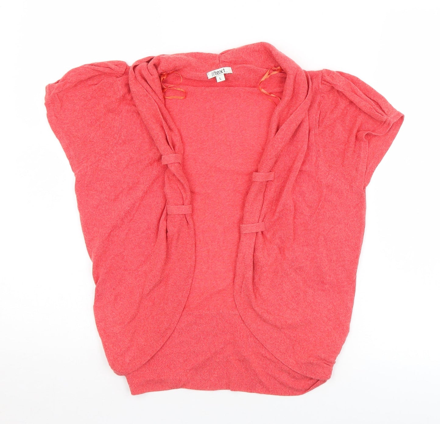 Text Womens Red Collared  Viscose Cardigan Jumper Size L