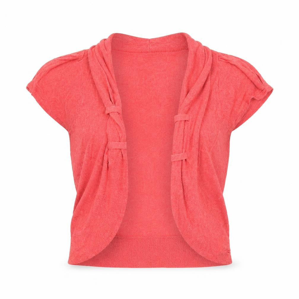 Text Womens Red Collared  Viscose Cardigan Jumper Size L