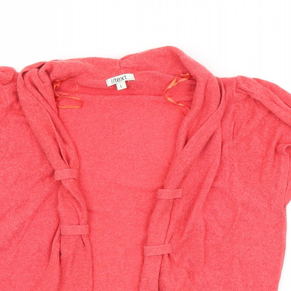 Text Womens Red Collared  Viscose Cardigan Jumper Size L