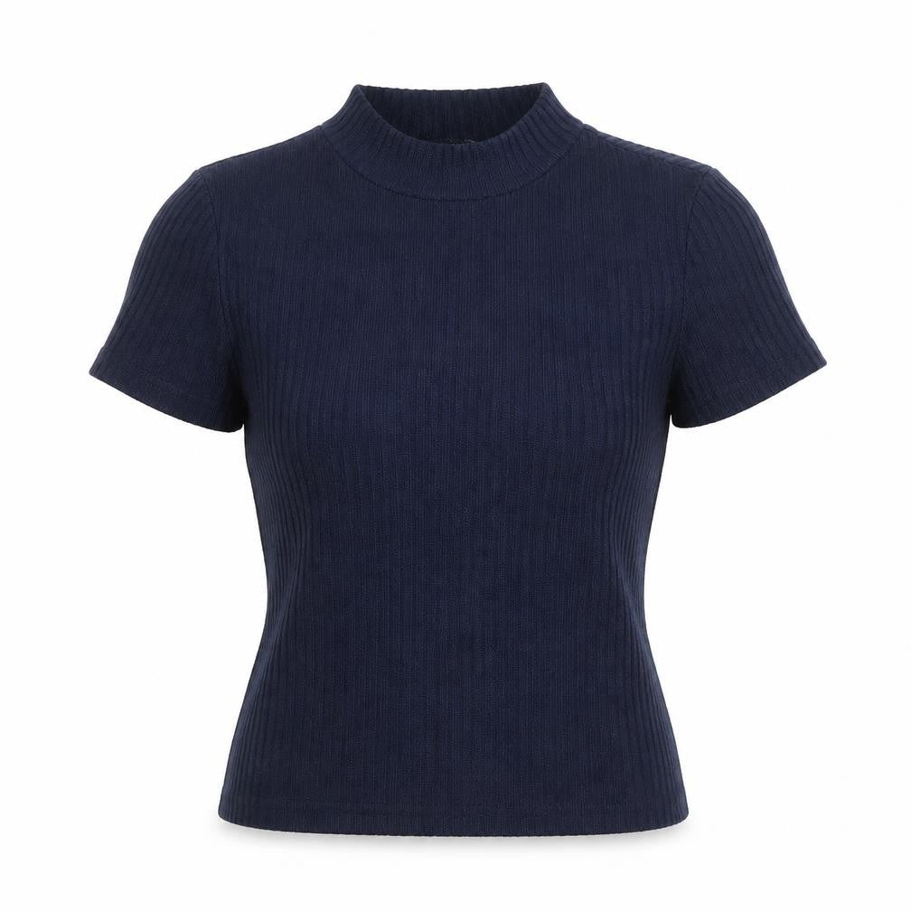 SheIn Womens Blue Mock Neck  Polyester Pullover Jumper Size M