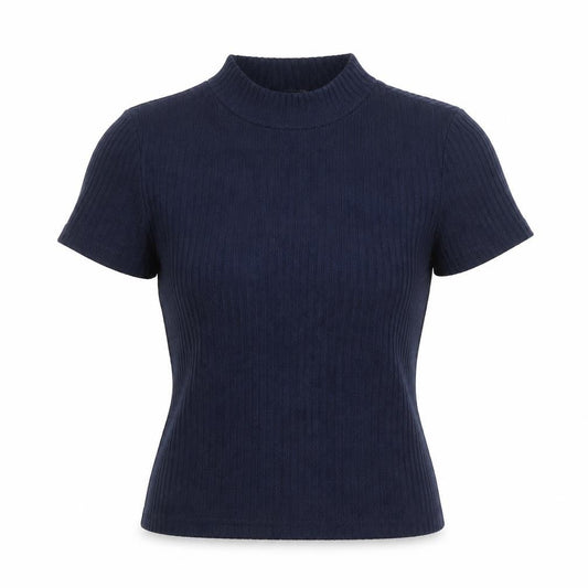SHEIN Womens Blue Mock Neck  Polyester Pullover Jumper Size M