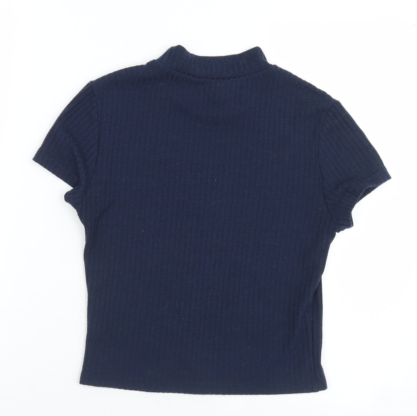 SheIn Womens Blue Mock Neck  Polyester Pullover Jumper Size M