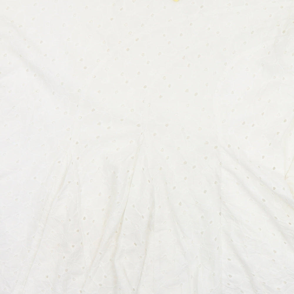 Agenda Womens White  Polyester Flare Skirt Size 44   Zip