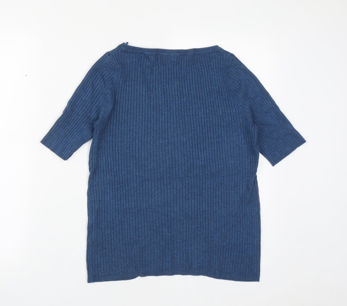 Marks and Spencer Womens Blue Round Neck  Viscose Pullover Jumper Size 16