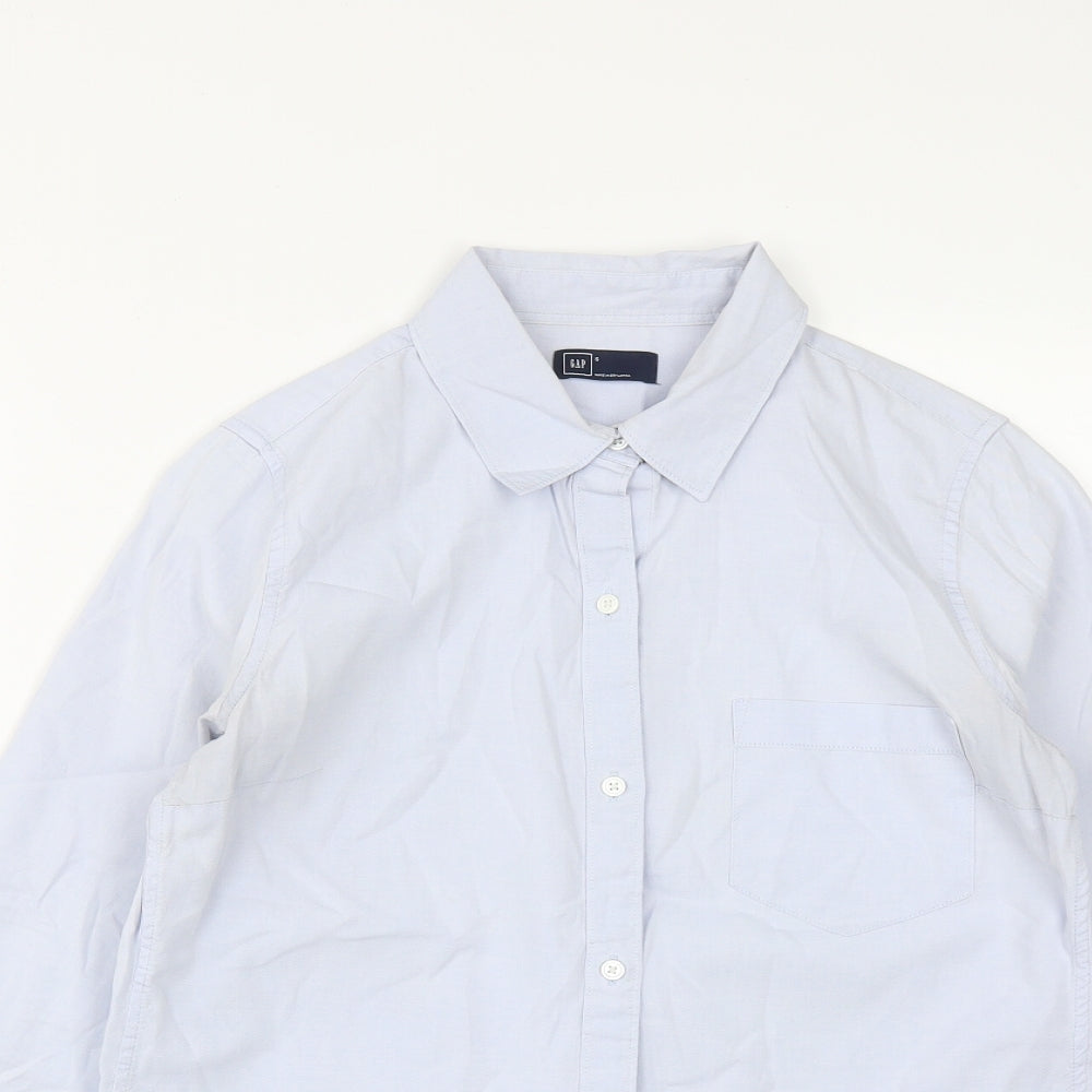 Gap Mens Blue  Polyester  Button-Up Size S Collared Button