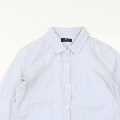 Gap Mens Blue  Polyester  Button-Up Size S Collared Button