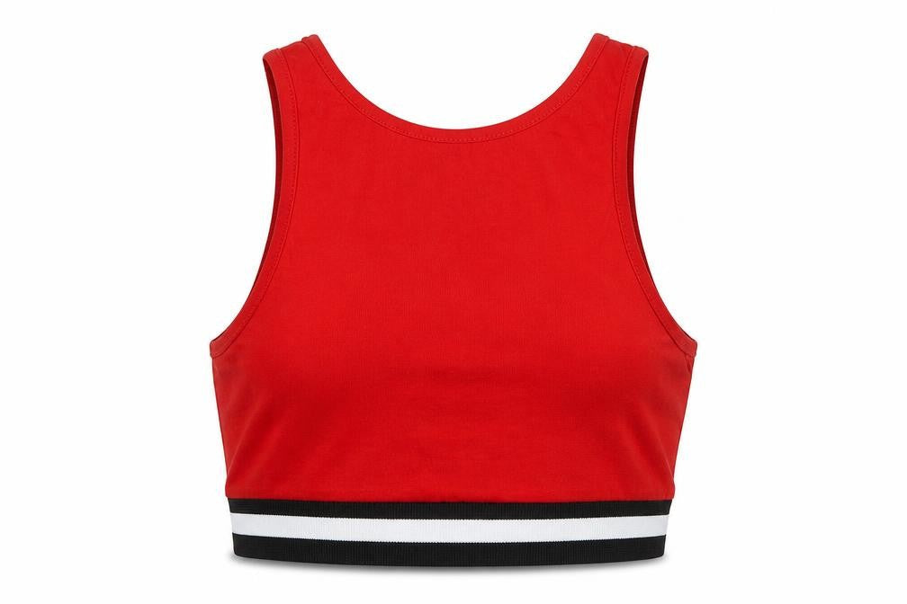 New Look Womens Red  Cotton Cropped Tank Size 8 Round Neck