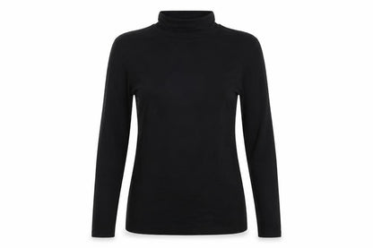 Warehouse Womens Black  Viscose Basic T-Shirt Size 10 High Neck